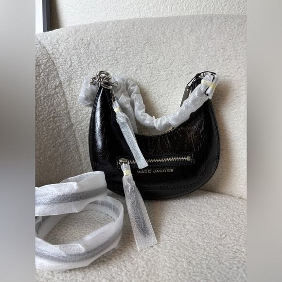 Marc Jacobs Mini Crescent Crinkle Leather Crossbody Bag - Picture 2 of 7